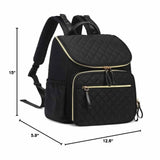 Maxbell Insulated Cooler Breastmilk Bag Portable Diaper Organizer for Outdoor Travel Black Golden