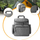 Maxbell Insulated Cooler Breastmilk Bag Portable Diaper Organizer for Outdoor Travel Gray