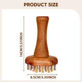 Maxbell Head Scalp Gua Sha Massager 24 Brass Tooth Styling Salon Wooden Massage Comb