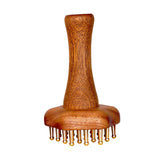 Maxbell Head Scalp Gua Sha Massager 24 Brass Tooth Styling Salon Wooden Massage Comb