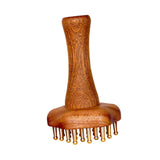 Maxbell Head Scalp Gua Sha Massager 24 Brass Tooth Styling Salon Wooden Massage Comb