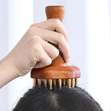 Maxbell Head Scalp Gua Sha Massager 24 Brass Tooth Styling Salon Wooden Massage Comb