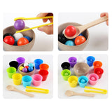Maxbell Rainbow Balls in Cups Preschool Learning with Cups and Balls Number Counting