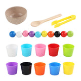 Maxbell Rainbow Balls in Cups Preschool Learning with Cups and Balls Number Counting