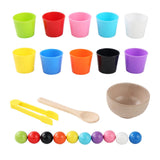 Maxbell Rainbow Balls in Cups Preschool Learning with Cups and Balls Number Counting