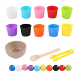Maxbell Rainbow Balls in Cups Preschool Learning with Cups and Balls Number Counting