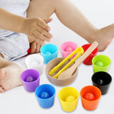 Maxbell Rainbow Balls in Cups Preschool Learning with Cups and Balls Number Counting