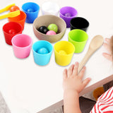 Maxbell Rainbow Balls in Cups Preschool Learning with Cups and Balls Number Counting