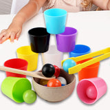 Maxbell Rainbow Balls in Cups Preschool Learning with Cups and Balls Number Counting