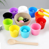 Maxbell Rainbow Balls in Cups Preschool Learning with Cups and Balls Number Counting