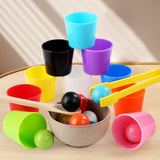 Maxbell Rainbow Balls in Cups Preschool Learning with Cups and Balls Number Counting