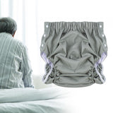 Maxbell Reusable Adult Cloth Diaper Washable Anti Side Leak for Seniors Multipurpose Grayish Green XL