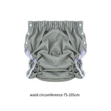 Maxbell Reusable Adult Cloth Diaper Washable Anti Side Leak for Seniors Multipurpose Grayish Green XL