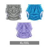 Maxbell Reusable Adult Cloth Diaper Washable Anti Side Leak for Seniors Multipurpose Grayish Green XL