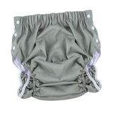 Maxbell Reusable Adult Cloth Diaper Washable Anti Side Leak for Seniors Multipurpose Grayish Green XL