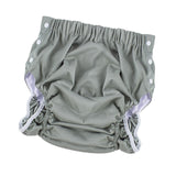 Maxbell Reusable Adult Cloth Diaper Washable Anti Side Leak for Seniors Multipurpose Grayish Green XL