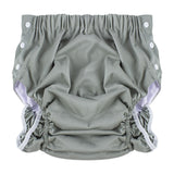 Maxbell Reusable Adult Cloth Diaper Washable Anti Side Leak for Seniors Multipurpose Grayish Green XXL