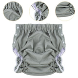 Maxbell Reusable Adult Cloth Diaper Washable Anti Side Leak for Seniors Multipurpose Grayish Green XXL