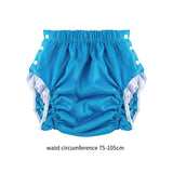 Maxbell Reusable Adult Cloth Diaper Washable Anti Side Leak for Seniors Multipurpose Blue XL