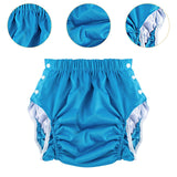 Maxbell Reusable Adult Cloth Diaper Washable Anti Side Leak for Seniors Multipurpose Blue XL