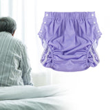 Maxbell Reusable Adult Cloth Diaper Washable Anti Side Leak for Seniors Multipurpose Purple XXL
