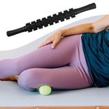 Maxbell Massage Roller Stick Handheld 18.7 inch Muscle Roller for Belly Abdomen Back Black