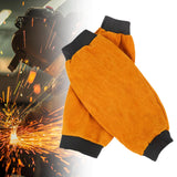 Maxbell 2 Pieces PU Leather Welding Sleeves Welding Arm Guard for Industrial Camping Yellow