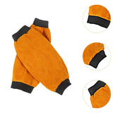 Maxbell 2 Pieces PU Leather Welding Sleeves Welding Arm Guard for Industrial Camping Yellow