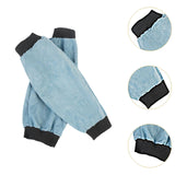 Maxbell 2 Pieces PU Leather Welding Sleeves Welding Arm Guard for Industrial Camping Blue