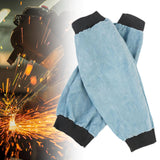 Maxbell 2 Pieces PU Leather Welding Sleeves Welding Arm Guard for Industrial Camping Blue