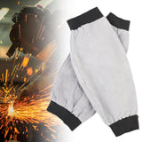 Maxbell 2 Pieces PU Leather Welding Sleeves Welding Arm Guard for Industrial Camping Gray
