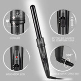 Maxbell Curling Iron Wand Set Instant Heat up with Heat Protective Glove Hair Curler