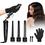 Maxbell Curling Iron Wand Set Instant Heat up with Heat Protective Glove Hair Curler