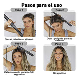 Maxbell Curling Iron Wand Set Instant Heat up with Heat Protective Glove Hair Curler