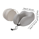 Maxbell Travel Neck Pillow Adjustable Foldable Soft Neck Support for Home Car Office Gray