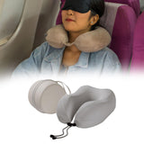 Maxbell Travel Neck Pillow Adjustable Foldable Soft Neck Support for Home Car Office Gray