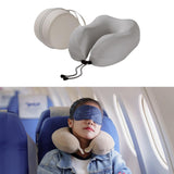 Maxbell Travel Neck Pillow Adjustable Foldable Soft Neck Support for Home Car Office Gray