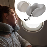 Maxbell Travel Neck Pillow Adjustable Foldable Soft Neck Support for Home Car Office Gray