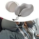 Maxbell Travel Neck Pillow Adjustable Foldable Soft Neck Support for Home Car Office Gray