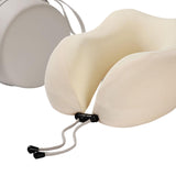 Maxbell Travel Neck Pillow Adjustable Foldable Soft Neck Support for Home Car Office Beige