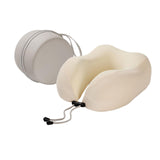 Maxbell Travel Neck Pillow Adjustable Foldable Soft Neck Support for Home Car Office Beige