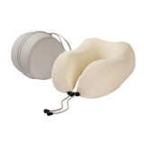 Maxbell Travel Neck Pillow Adjustable Foldable Soft Neck Support for Home Car Office Beige