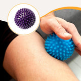 Maxbell Spiky Massage Ball for Feet Sleek Hedgehog Ball for Hands Shoulders Home Gym Purple 9 cm Hard