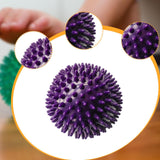 Maxbell Spiky Massage Ball for Feet Sleek Hedgehog Ball for Hands Shoulders Home Gym Purple 9 cm Hard