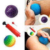 Maxbell Spiky Massage Ball for Feet Sleek Hedgehog Ball for Hands Shoulders Home Gym Purple 9 cm Hard