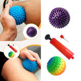 Maxbell Spiky Massage Ball for Feet Sleek Hedgehog Ball for Hands Shoulders Home Gym Purple 9 cm Hard