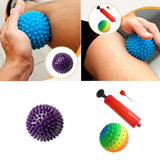 Maxbell Spiky Massage Ball for Feet Sleek Hedgehog Ball for Hands Shoulders Home Gym Purple 9 cm Hard