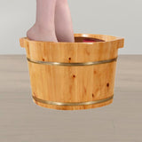 Maxbell Wood Foot Bath Tub Deep Foot Washing Bucket for Bathroom Household Women Men Color A 26cm