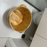 Maxbell Wood Foot Bath Tub Deep Foot Washing Bucket for Bathroom Household Women Men Color A 26cm
