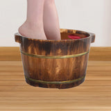 Maxbell Wood Foot Bath Tub Deep Foot Washing Bucket for Bathroom Household Women Men Color B 26cm